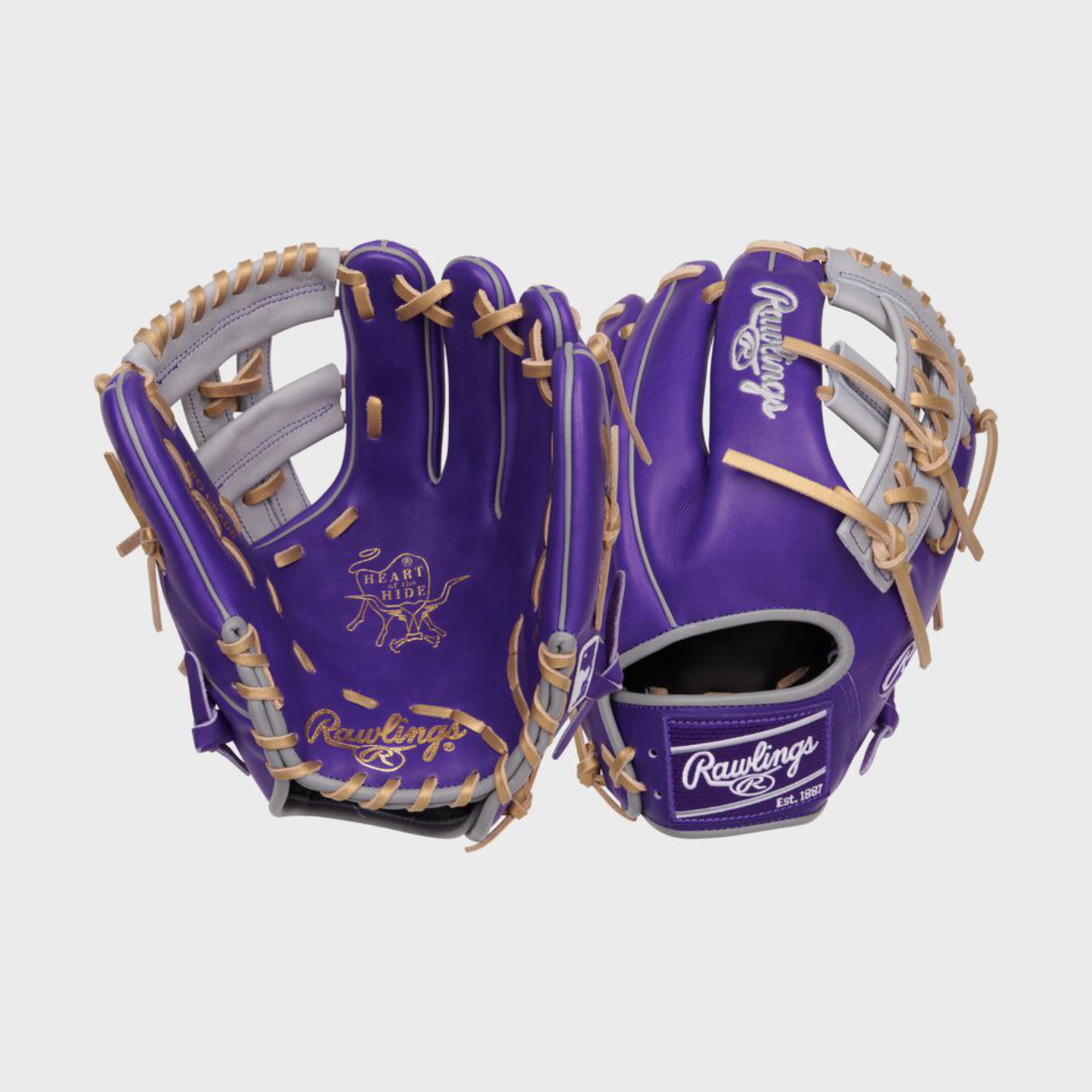 Rawlings USA Heart of the Hide Purple Baseball Infield Glove PROR204-32PU